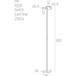 Lampade Da Terra-Top Light Piantana moderna luminosa grigio parabole orientabili