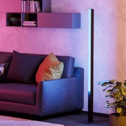 Lampade Da Terra-Eglo Piantana moderna nera led rgb smart home comando con app simolaris