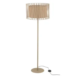 Lampade Da Terra-Selezionato da Mazzolaluce Piantana moderna paralume in tessuto intrecciato sabbia design
