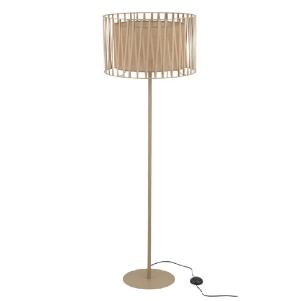 Lampade Da Terra-Selezionato da Mazzolaluce Piantana moderna paralume in tessuto intrecciato sabbia design