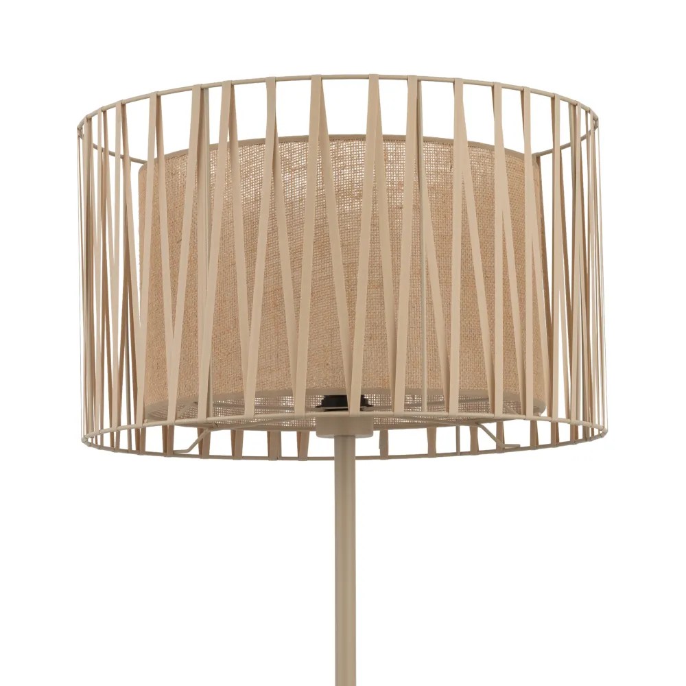 Lampade Da Terra-Selezionato da Mazzolaluce Piantana moderna paralume in tessuto intrecciato sabbia design