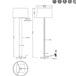 Lampade Da Terra-Selezionato da Mazzolaluce Piantana moderna per salotto led 3000k h150 cm nera in legno