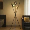 Lampade Da Terra-Selezionato da Mazzolaluce Piantana moderna tre luci portalampada sferico multicolore