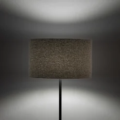 Lampade Da Terra-Selezionato da Mazzolaluce Piantana nera con paralume cilindro sale e pepe