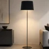 Lampade Da Terra-Selezionato da Mazzolaluce Piantana nera con paralume in tessuto