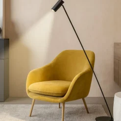 Lampade Da Terra-Selezionato da Mazzolaluce Piantana nera da salotto luce orientabile design moderna