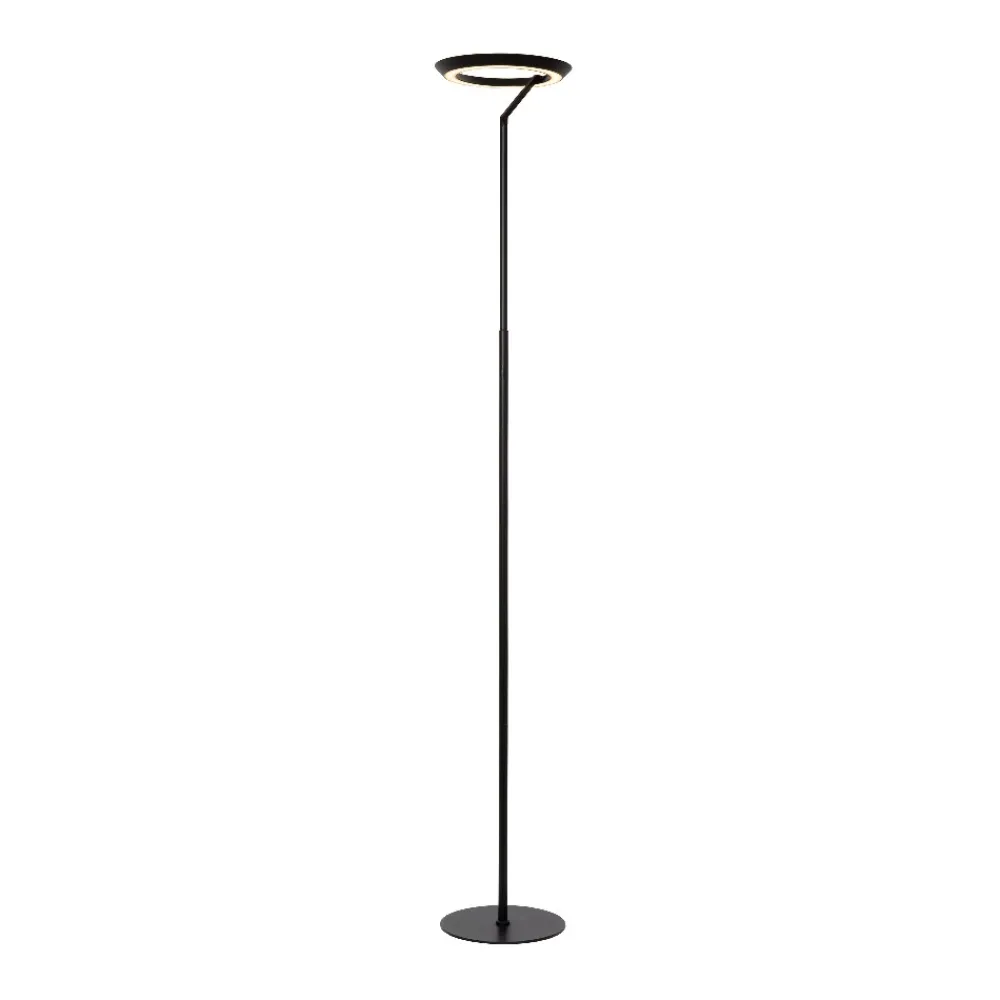 Lampade Da Terra-Selezionato da Mazzolaluce Piantana nera design moderna led 21w 2700k dimmerabile