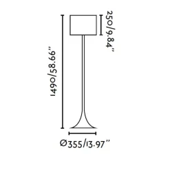Lampade Da Terra-Selezionato da Mazzolaluce Piantana nera design moderna paralume in tessuto