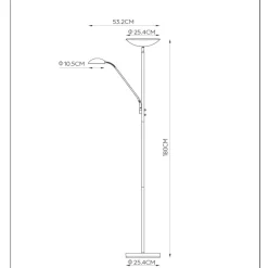 Lampade Da Terra-Selezionato da Mazzolaluce Piantana nera doppia luce da lettura orientabile led 20w 3000k