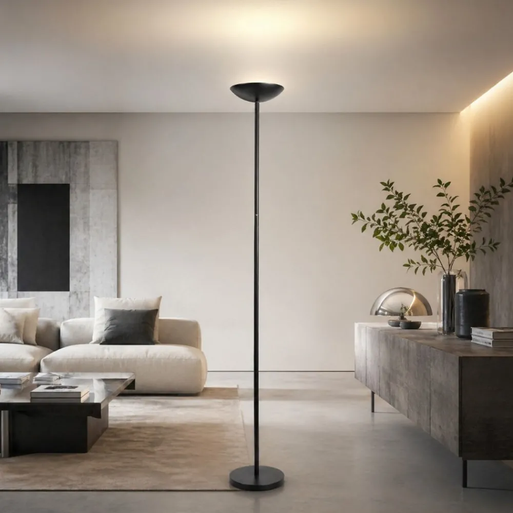 Lampade Da Terra-Selezionato da Mazzolaluce Piantana nera led 20w 3000k dimmerabile orientabile