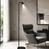 Lampade Da Terra-Selezionato da Mazzolaluce Piantana nera luce da lettura orientabile con faretto