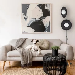 Lampade Da Terra-Selezionato da Mazzolaluce Piantana nera 2 luci design moderna sfere di vetro bianco