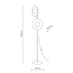 Lampade Da Terra-Selezionato da Mazzolaluce Piantana nera 2 luci design moderna sfere di vetro bianco