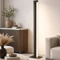 Lampade Da Terra-Selezionato da Mazzolaluce Piantana nera moderna girevole led dimmerabile 2300k-3000k-4000k
