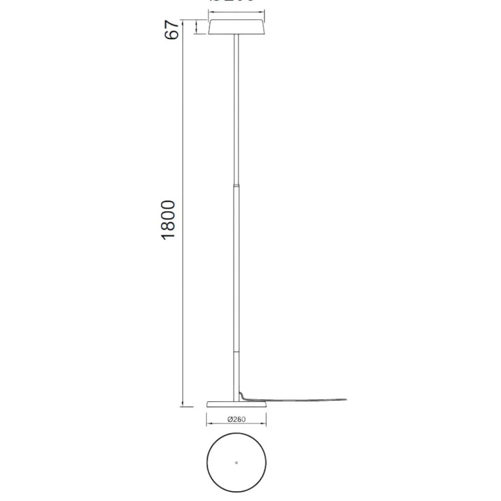 Lampade Da Terra-Selezionato da Mazzolaluce Piantana nera moderna led 15w 3000w dimmerabile