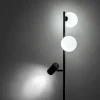 Lampade Da Terra-Selezionato da Mazzolaluce Piantana nera moderna sfere vetro di vetro con faretti orientabili