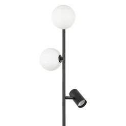 Lampade Da Terra-Selezionato da Mazzolaluce Piantana nera moderna sfere vetro di vetro con faretti orientabili