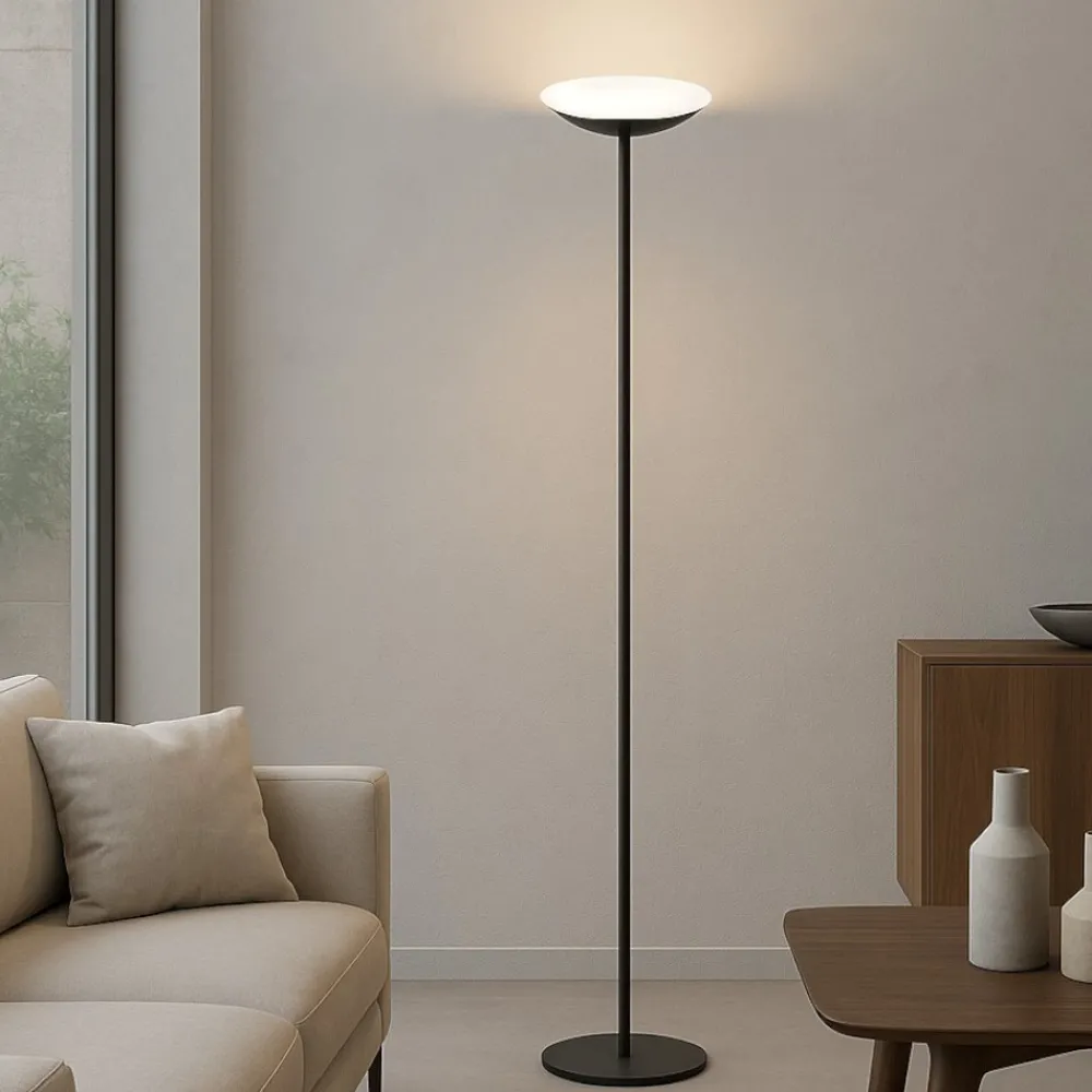 Lampade Da Terra-Selezionato da Mazzolaluce Piantana nera parabola orientabile moderna