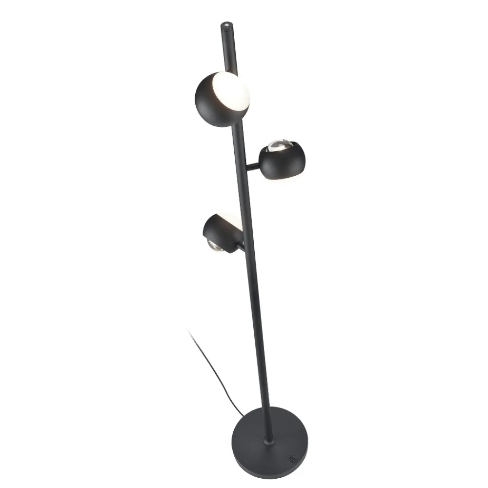 Lampade Da Terra-Selezionato da Mazzolaluce Piantana nera sfere orientabili led biemissione da 2700k a 6500k