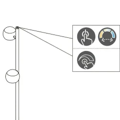 Lampade Da Terra-Selezionato da Mazzolaluce Piantana nera sfere orientabili led biemissione da 2700k a 6500k