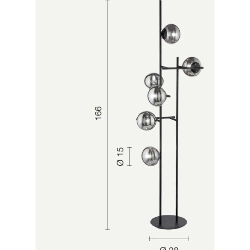 Lampade Da Terra-Ondaluce Piantana pt jewel oro