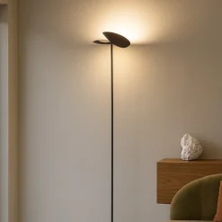 Lampade Da Terra-Gea Luce Piantana orientabile nero moderna ping-pong