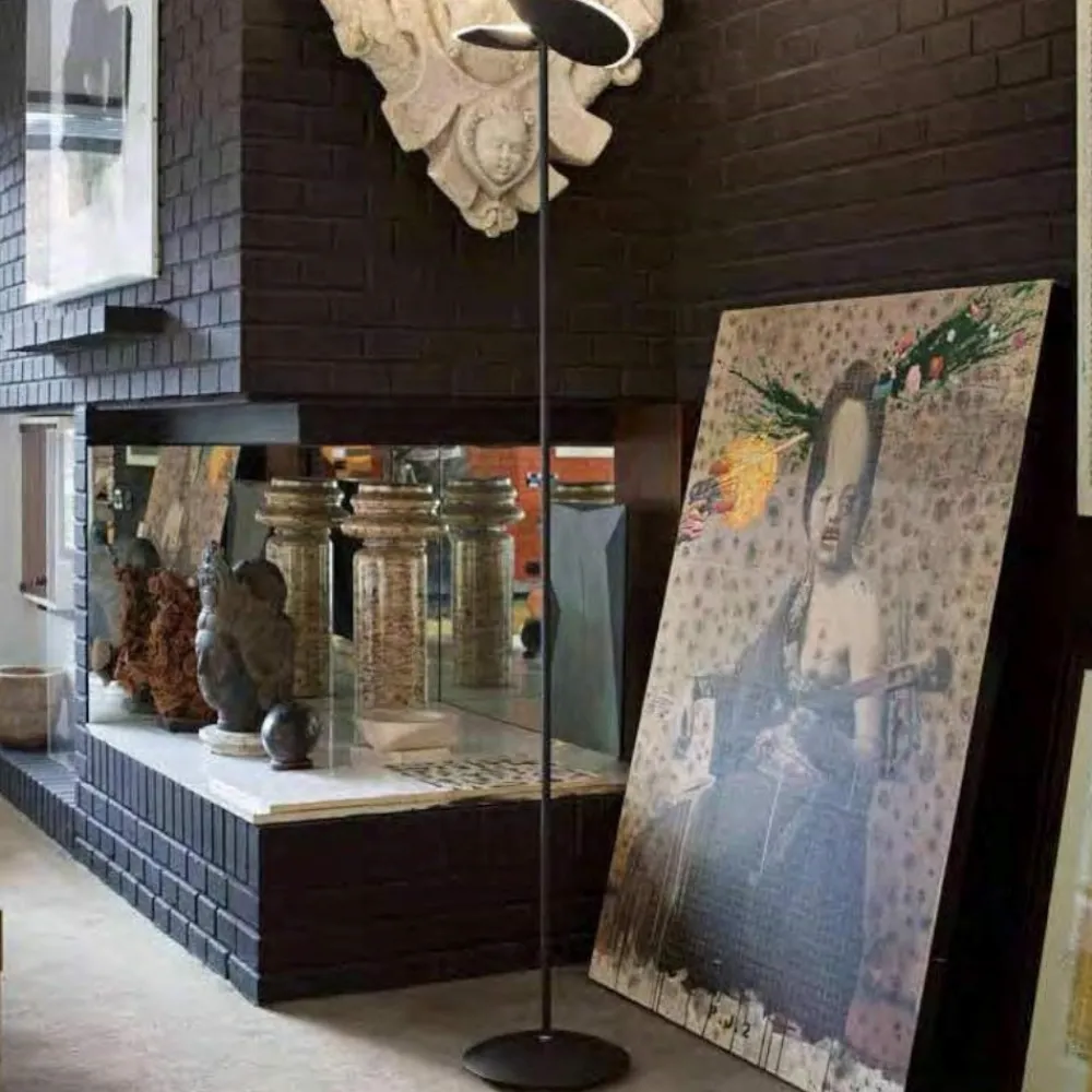 Lampade Da Terra-Gea Luce Piantana orientabile nero moderna ping-pong