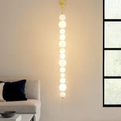 Lampade Da Terra-Selezionato da Mazzolaluce Piantana oro da parete perle vetro bianco elegante