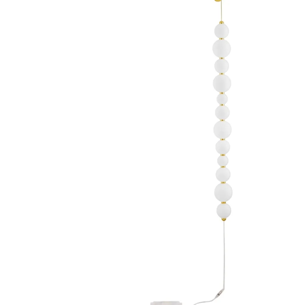 Lampade Da Terra-Selezionato da Mazzolaluce Piantana oro da parete perle vetro bianco elegante