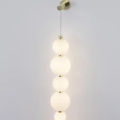 Lampade Da Terra-Selezionato da Mazzolaluce Piantana oro da parete perle vetro bianco elegante