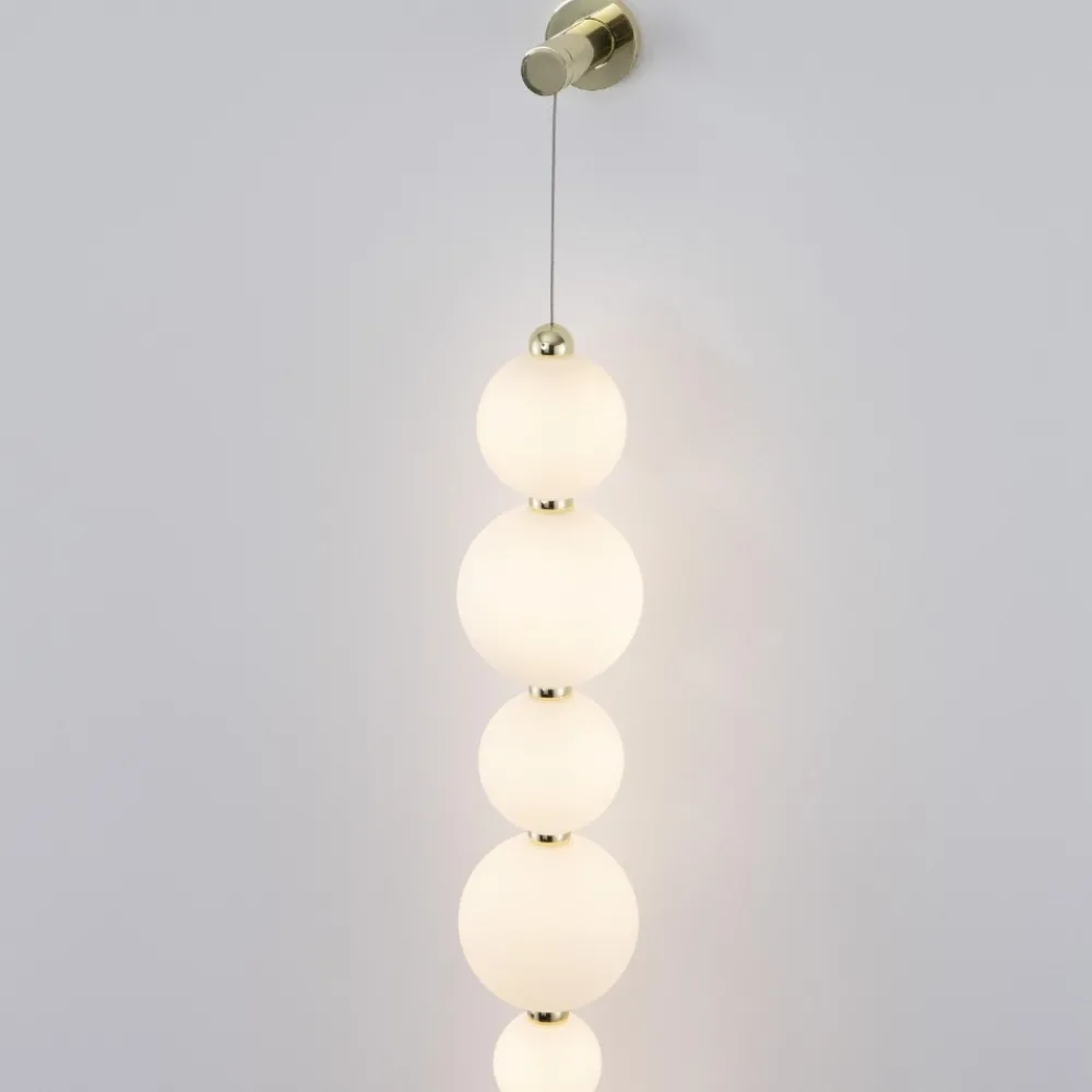 Lampade Da Terra-Selezionato da Mazzolaluce Piantana oro da parete perle vetro bianco elegante