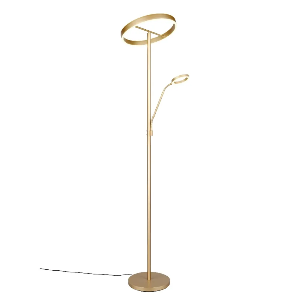Lampade Da Terra-Selezionato da Mazzolaluce Piantana oro doppia luce led moderna per salone