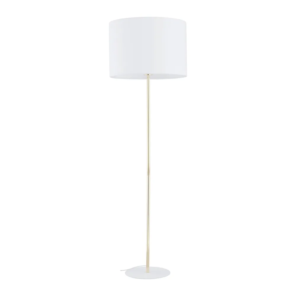 Lampade Da Terra-Selezionato da Mazzolaluce Piantana oro lucido paralume tessuto nero per soggiorno contemporaneo