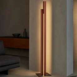 Lampade Da Terra-Selezionato da Mazzolaluce Piantana oro rosa design moderna per soggiorno doppio led dimmerabile