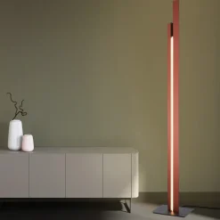Lampade Da Terra-Selezionato da Mazzolaluce Piantana oro rosa design moderna per soggiorno doppio led dimmerabile