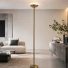 Lampade Da Terra-Selezionato da Mazzolaluce Piantana oro satinato led 20w 3000k dimmerabile parabola orientabile