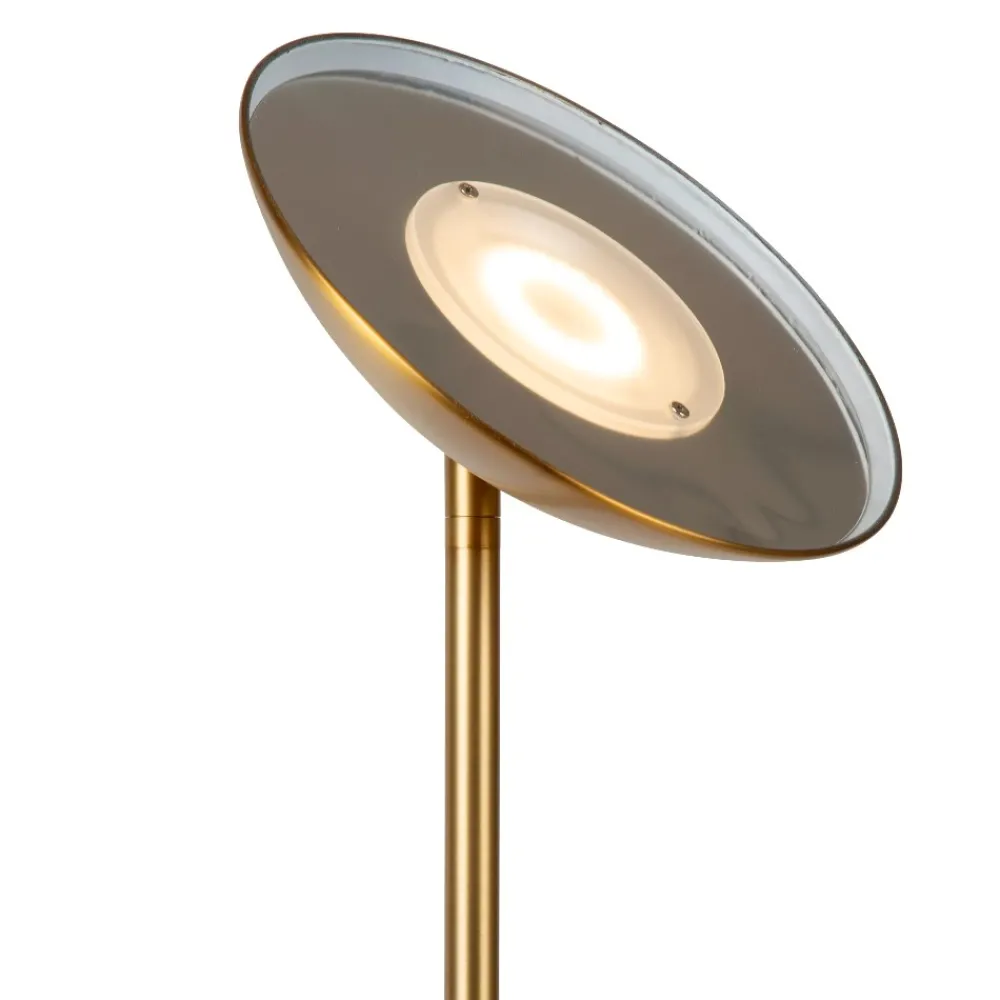 Lampade Da Terra-Selezionato da Mazzolaluce Piantana oro satinato led 20w 3000k dimmerabile parabola orientabile