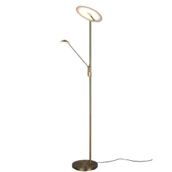 Lampade Da Terra-Selezionato da Mazzolaluce Piantana ottone anticato 2 luci orientabili led 2700k-3200k-4000k