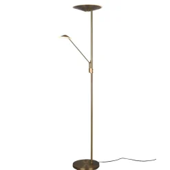 Lampade Da Terra-Selezionato da Mazzolaluce Piantana ottone anticato 2 luci orientabili led 2700k-3200k-4000k
