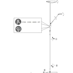 Lampade Da Terra-Selezionato da Mazzolaluce Piantana ottone anticato 2 luci orientabili led 2700k-3200k-4000k