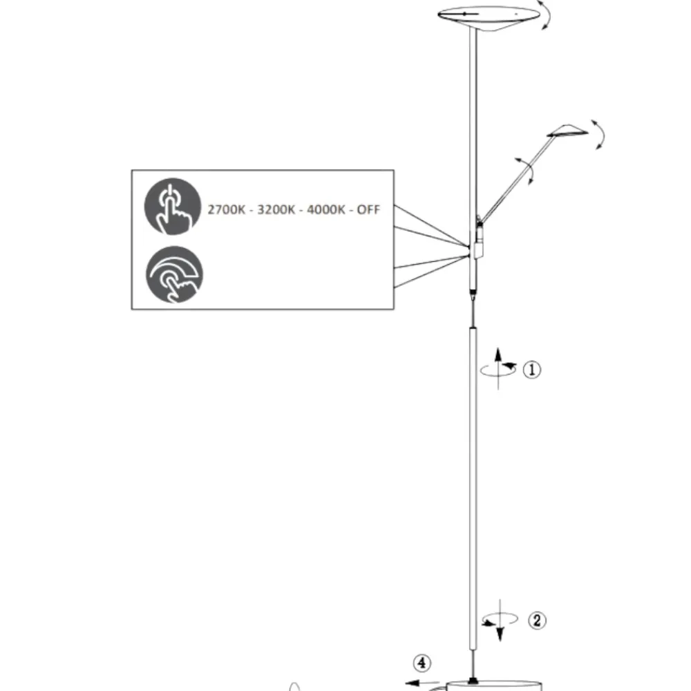 Lampade Da Terra-Selezionato da Mazzolaluce Piantana ottone anticato 2 luci orientabili led 2700k-3200k-4000k