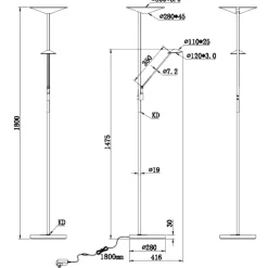 Lampade Da Terra-Selezionato da Mazzolaluce Piantana ottone anticato 2 luci orientabili led 2700k-3200k-4000k
