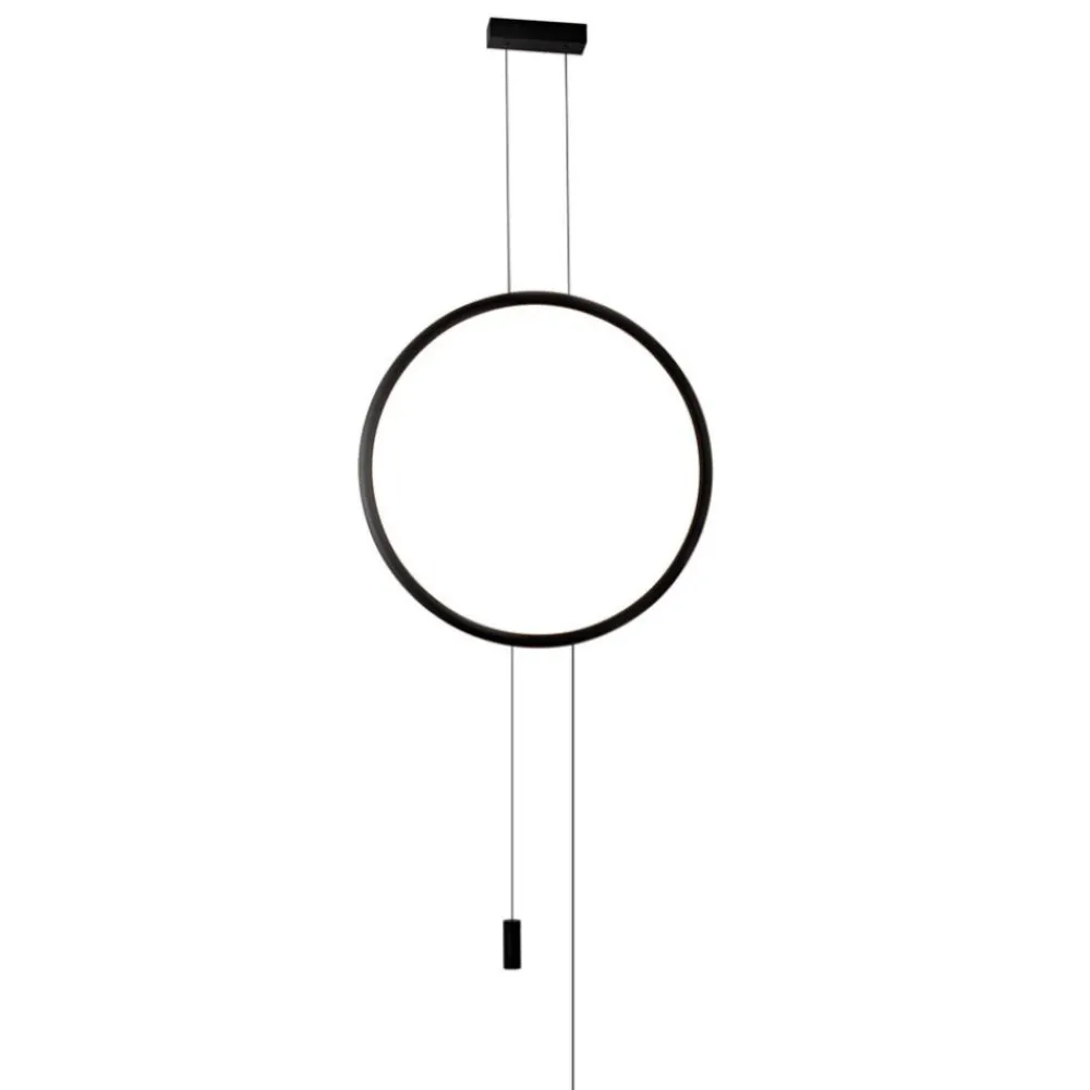 Lampade Da Terra-Selezionato da Mazzolaluce Piantana pendente dal soffitto nera cerchio led design moderna fp