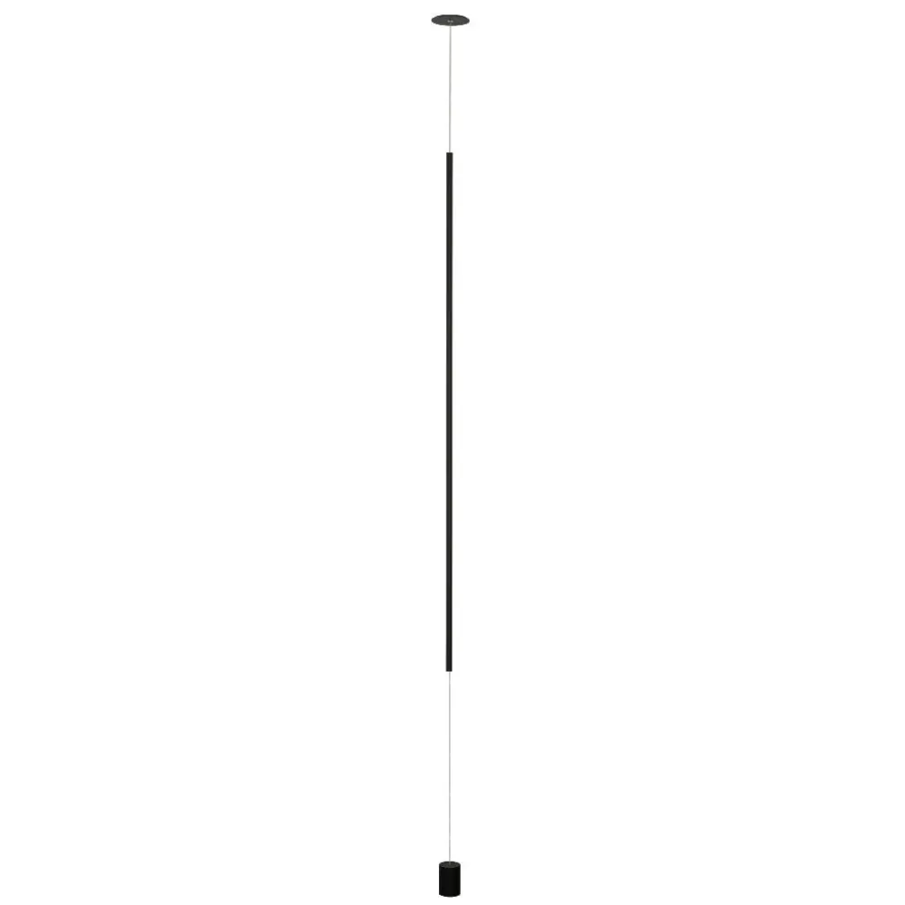 Lampade Da Terra-Selezionato da Mazzolaluce Piantana pendente nera tubolare sospesa attacco a soffitto led 20w 3000k