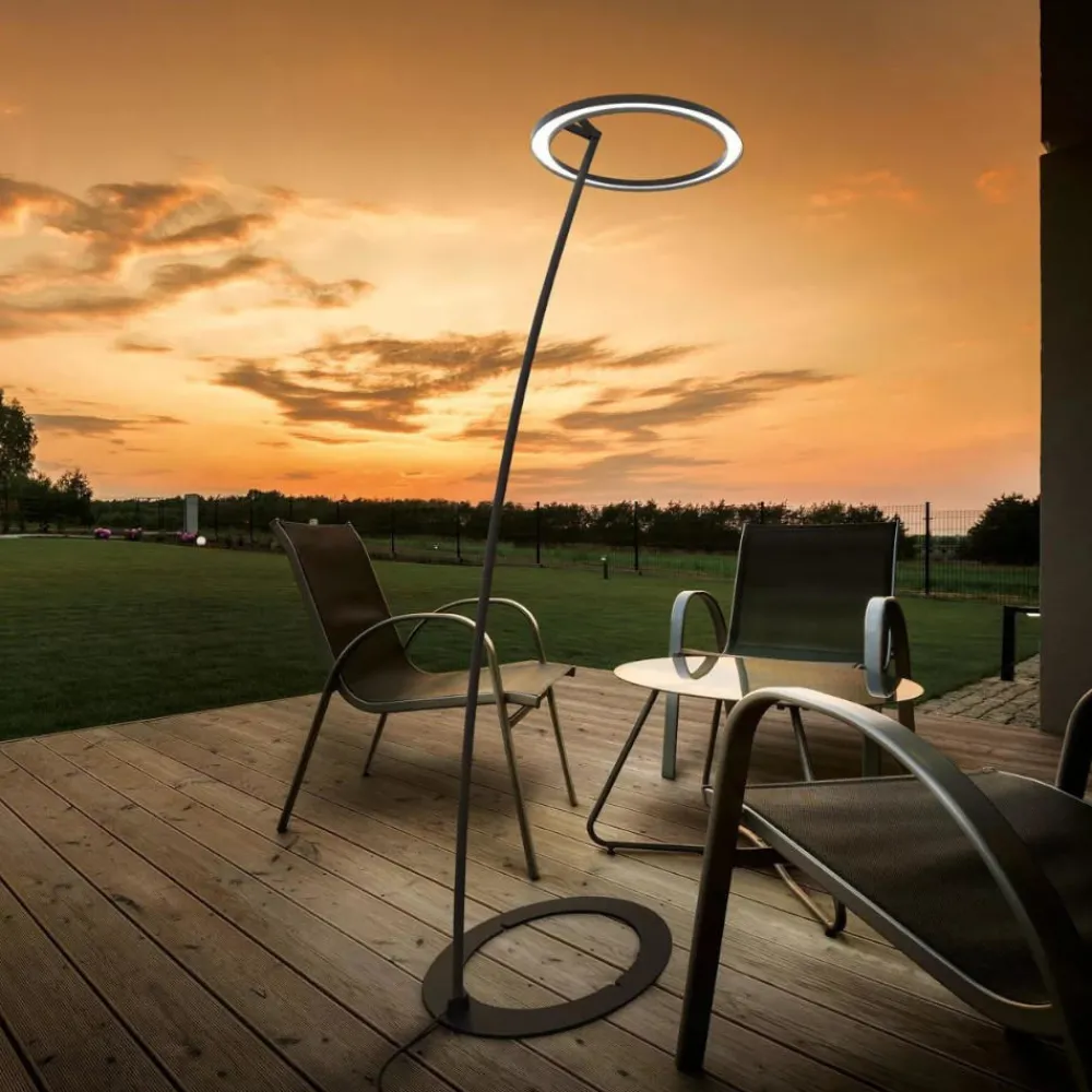 Lampade Da Esterno Giardino-Linea Light Piantana per esterno lira marrone led ip65