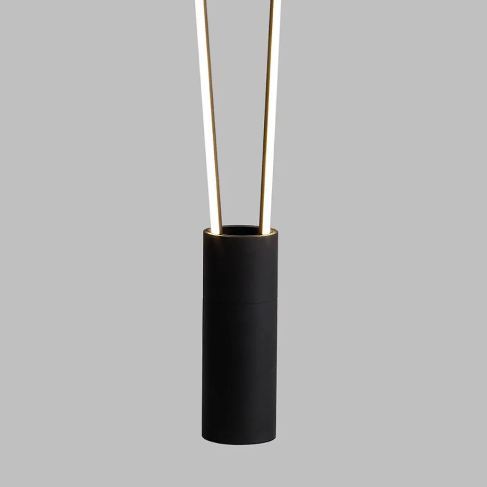 Lampade Da Terra-Selezionato da Mazzolaluce Piantana per salotto moderna nera due luci le dimmerabile 3000k