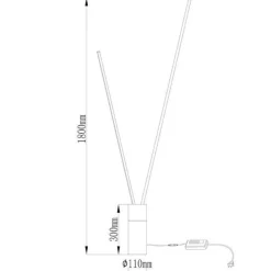 Lampade Da Terra-Selezionato da Mazzolaluce Piantana per salotto moderna nera due luci le dimmerabile 3000k
