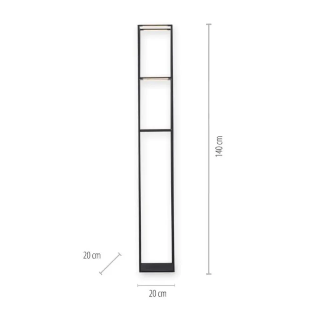 Lampade Da Terra-Selezionato da Mazzolaluce Piantana porta oggetti nera lampada led3000k dimmerabile