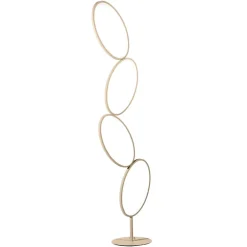 Lampade Da Terra-Ondaluce Piantana pt rice oro moderna led dimmerabile