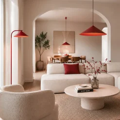 Lampade Da Terra-Selezionato da Mazzolaluce Piantana rossa design minimal da lettura per salotto